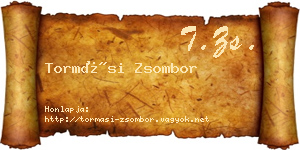 Tormási Zsombor névjegykártya