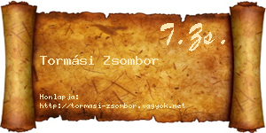 Tormási Zsombor névjegykártya